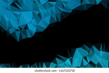 Dark BLUE vector hexagon mosaic cover. Creative illustration in halftone style with gradient. The elegant pattern can be used as part of a brand book.