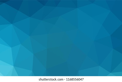Dark BLUE vector hexagon mosaic cover. Modern geometrical abstract illustration with gradient. The best triangular design for your business.
