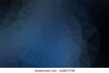 Dark BLUE vector hexagon mosaic template. Brand new colored illustration in blurry style with gradient. The template can be used as a background for cell phones.