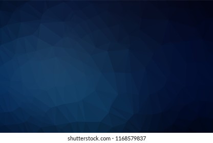 Dark BLUE vector hexagon mosaic cover. Colorful abstract illustration with gradient. The template can be used as a background for cell phones.