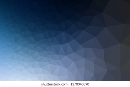 Dark BLUE vector hexagon mosaic cover. Colorful abstract illustration with gradient. The polygonal design can be used for your web site.