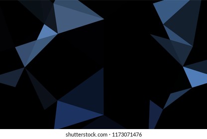 Dark BLUE vector hexagon mosaic cover. Modern geometrical abstract illustration with gradient. Brand new style for your business design.