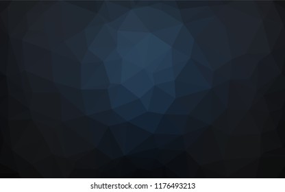 Dark BLUE vector hexagon mosaic cover. Shining illustration, which consist of triangles. The completely new template can be used for your brand book.