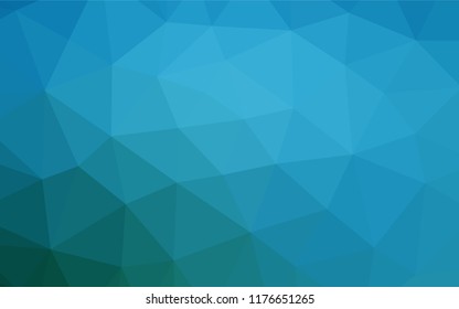 Dark BLUE vector hexagon mosaic cover. A completely new color illustration in a vague style. Triangular pattern for your business design.