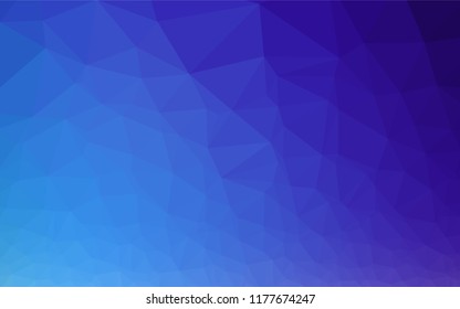 Dark BLUE vector hexagon mosaic template. Brand new colored illustration in blurry style with gradient. Triangular pattern for your business design.