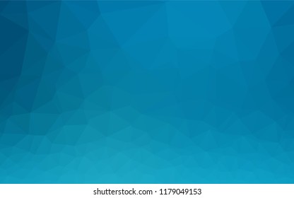 Dark BLUE vector hexagon mosaic cover. Triangular geometric sample with gradient.  Triangular pattern for your business design.