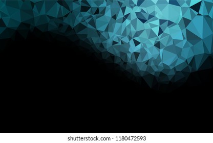 Dark BLUE vector hexagon mosaic template. A sample with polygonal shapes. The elegant pattern can be used as part of a brand book.
