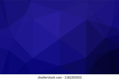 Dark BLUE vector hexagon mosaic texture. Geometric illustration in Origami style with gradient.  Triangular pattern for your business design.