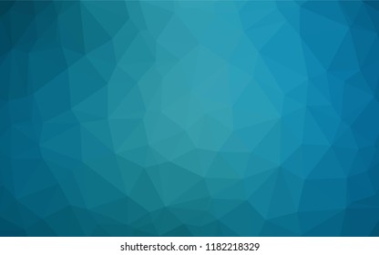 Dark BLUE vector hexagon mosaic template. An elegant bright illustration with gradient. The best triangular design for your business.