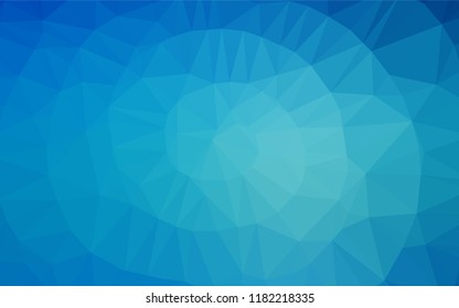 Dark BLUE vector hexagon mosaic cover. Geometric illustration in Origami style with gradient.  Brand new style for your business design.