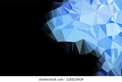 Dark BLUE vector hexagon mosaic template. A vague abstract illustration with gradient. The polygonal design can be used for your web site.