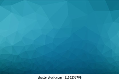 Dark BLUE vector hexagon mosaic template. Triangular geometric sample with gradient.  A completely new design for your business.