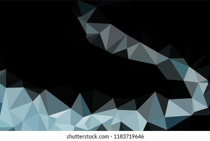 Dark BLUE vector hexagon mosaic cover. Glitter abstract illustration with an elegant design. A new texture for your design.