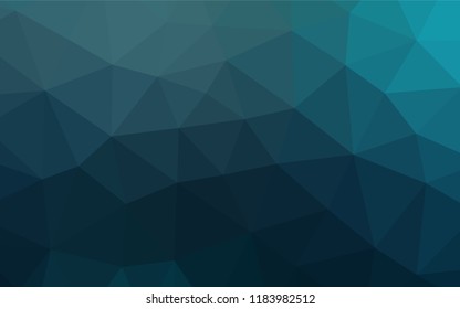 Dark BLUE vector hexagon mosaic cover. Geometric illustration in Origami style with gradient.  The polygonal design can be used for your web site.
