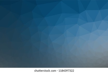 Dark BLUE vector hexagon mosaic cover. Geometric illustration in Origami style with gradient.  A completely new template for your business design.