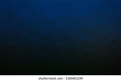 Dark BLUE vector hexagon mosaic template. Modern geometrical abstract illustration with gradient. The best triangular design for your business.