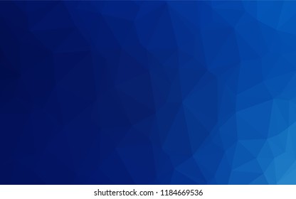 Dark BLUE vector hexagon mosaic template. A vague abstract illustration with gradient. The best triangular design for your business.