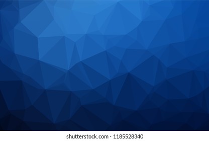 Dark BLUE vector hexagon mosaic texture. Shining illustration, which consist of triangles. The completely new template can be used for your brand book.