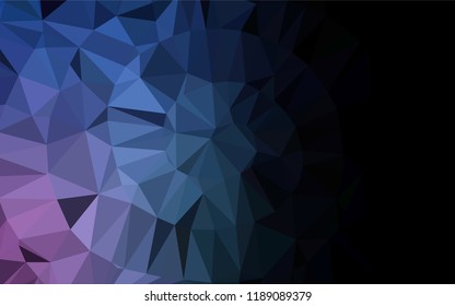 Dark BLUE vector hexagon mosaic template. Creative illustration in halftone style with gradient. The polygonal design can be used for your web site.