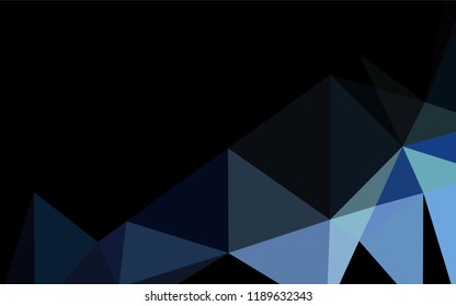 Dark BLUE vector hexagon mosaic template. Modern geometrical abstract illustration with gradient. Triangular pattern for your business design.