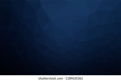 Dark BLUE vector hexagon mosaic template. Triangular geometric sample with gradient.  Brand new style for your business design.
