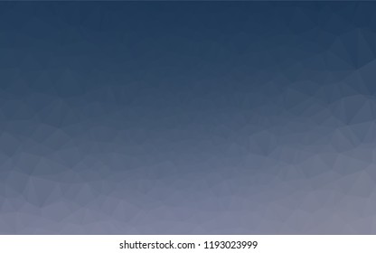Dark BLUE vector hexagon mosaic cover. A completely new color illustration in a vague style. Triangular pattern for your business design.