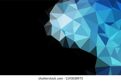 Dark BLUE vector hexagon mosaic template. Creative illustration in halftone style with gradient. Brand new design for your business.