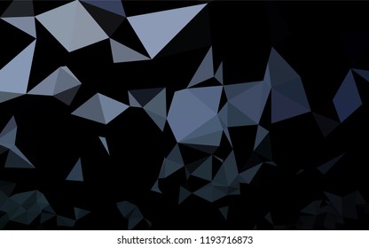 Dark BLUE vector hexagon mosaic cover. Glitter abstract illustration with an elegant design. A new texture for your design.