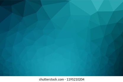 Dark BLUE vector hexagon mosaic cover. Creative illustration in halftone style with gradient. The template can be used as a background for cell phones.