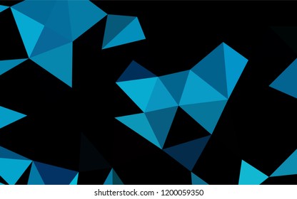 Dark BLUE vector hexagon mosaic texture. A sample with polygonal shapes. The template can be used as a background for cell phones.