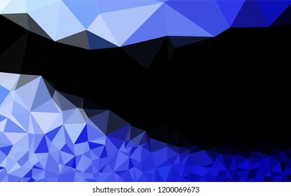 Dark BLUE vector hexagon mosaic texture. Creative illustration in halftone style with gradient. The polygonal design can be used for your web site.