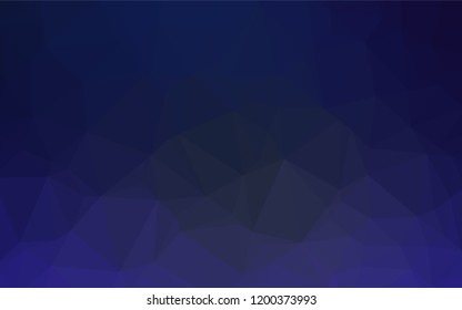 Dark BLUE vector hexagon mosaic template. Geometric illustration in Origami style with gradient.  A completely new template for your business design.