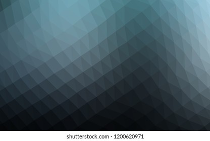 Dark BLUE vector hexagon mosaic template. Creative geometric illustration in Origami style with gradient. The completely new template can be used for your brand book.