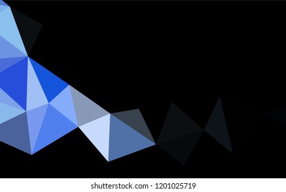 Dark BLUE vector hexagon mosaic template. Creative geometric illustration in Origami style with gradient. A new texture for your design.