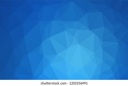 Dark BLUE vector hexagon mosaic texture. Geometric illustration in Origami style with gradient.  The best triangular design for your business.