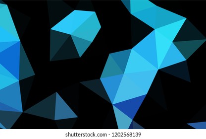 Dark BLUE vector hexagon mosaic cover. A vague abstract illustration with gradient. The elegant pattern can be used as part of a brand book.
