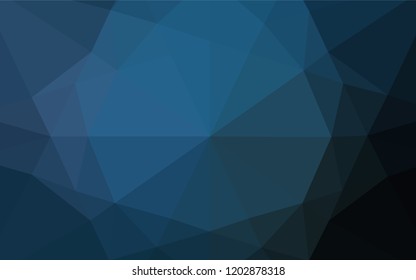 Dark BLUE vector hexagon mosaic template. Colorful abstract illustration with gradient. The textured pattern can be used for background.