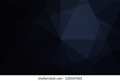 Dark BLUE vector hexagon mosaic template. Shining illustration, which consist of triangles. A new texture for your design.