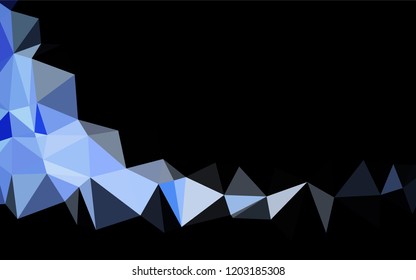 Dark BLUE vector hexagon mosaic texture. Shining illustration, which consist of triangles. A completely new design for your business.