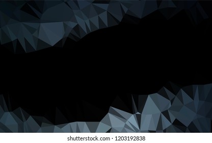 Dark BLUE vector hexagon mosaic cover. Creative geometric illustration in Origami style with gradient. The elegant pattern can be used as part of a brand book.