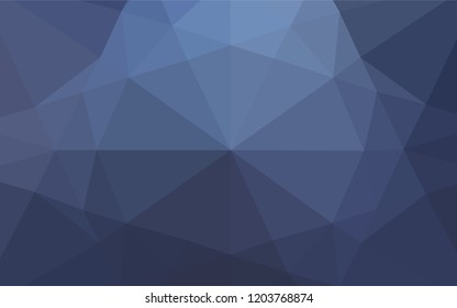 Dark BLUE vector hexagon mosaic template. Geometric illustration in Origami style with gradient.  The elegant pattern can be used as part of a brand book.