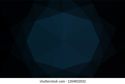 Dark BLUE vector hexagon mosaic cover. Shining colored illustration in a Brand new style. The best triangular design for your business.