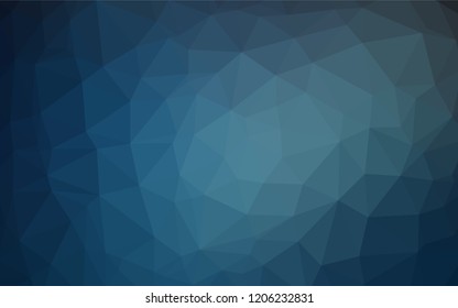 Dark BLUE vector hexagon mosaic template. Creative illustration in halftone style with gradient. The completely new template can be used for your brand book.