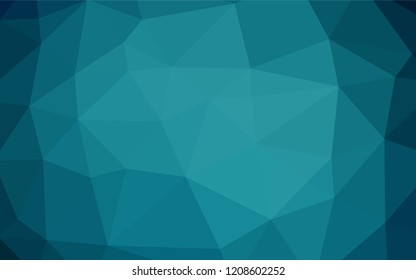 Dark BLUE vector hexagon mosaic template. A sample with polygonal shapes. The textured pattern can be used for background.