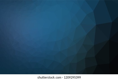 Dark BLUE vector hexagon mosaic template. Brand new colored illustration in blurry style with gradient. The polygonal design can be used for your web site.