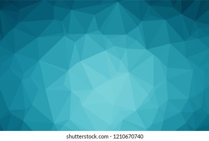 Dark BLUE vector hexagon mosaic template. A sample with polygonal shapes. Triangular pattern for your business design.