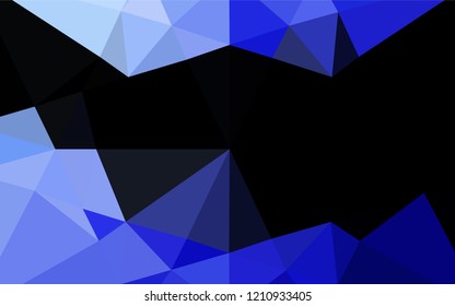 Dark BLUE vector hexagon mosaic template. Creative geometric illustration in Origami style with gradient. The polygonal design can be used for your web site.