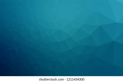 Dark BLUE vector hexagon mosaic cover. An elegant bright illustration with gradient. The completely new template can be used for your brand book.