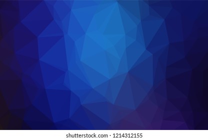 Dark BLUE vector hexagon mosaic texture. Creative illustration in halftone style with gradient. Brand new design for your business.