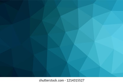 Dark BLUE vector hexagon mosaic cover. Creative illustration in halftone style with gradient. A completely new template for your business design.